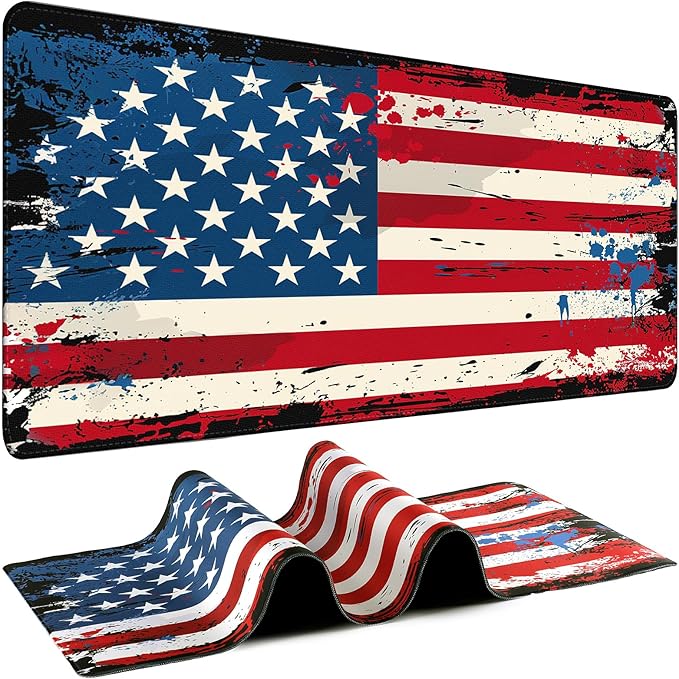 Mouse Pad Gaming - Desk Mat for Keyboard and Mouse - American Antique Flag Large Mouse Pads for Desk, Desks Pad Mat(35.4" X 15.7") with Non-Slip Base, Gaming Mousepad for Game, Office and Home