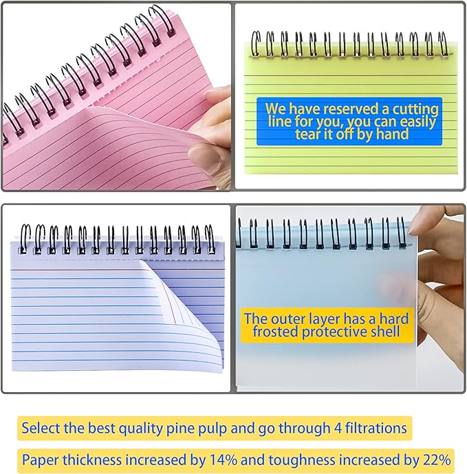 MotBach Colorful 500 Pcs Spiral Index Cards 3x5 Inch Flash Cards with Ring Lined Note Card Book Flashcards, Colored Ruled Card Pad Index Note Books 3 x 5 Notecards for Studying School Supply College