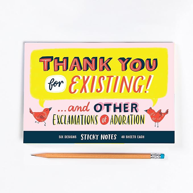 Em & Friends Thank You Sticky Note Packet, 6 Sticky Note Pads Set, 2.75 x 2.75-Inches and 40-Sheets Each