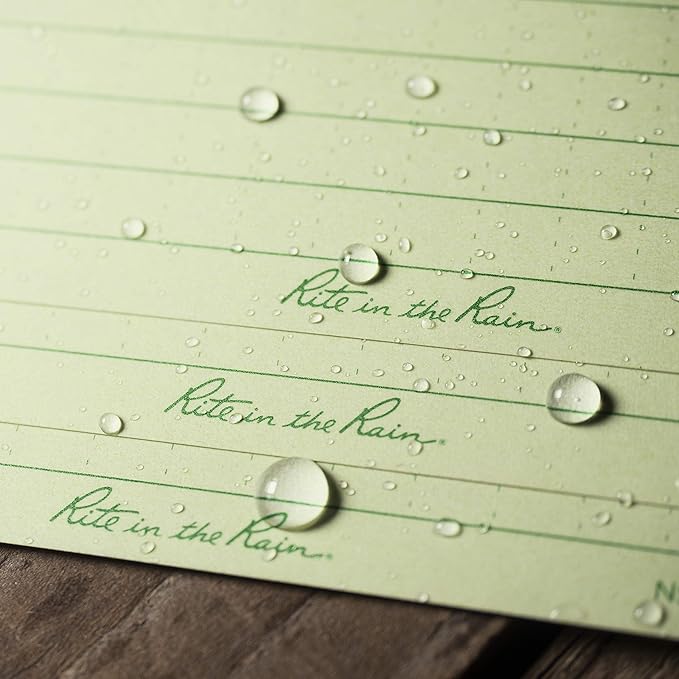 Rite in the Rain Weatherproof Index Cards, 3" x 5", Universal Pattern, Green (No. 991)
