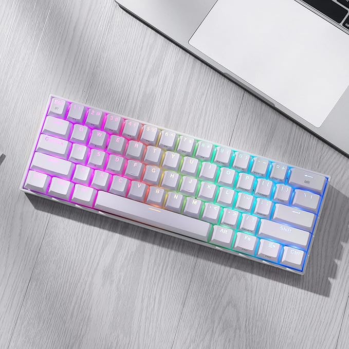 Redragon K530 Pro Draconic 60% Wireless RGB Mechanical Keyboard, BT/2.4Ghz/Wired 3-Mode 61 Keys Compact Gaming Keyboard w/Hot-Swap Socket, Free-Mod Plate Mounted PCB & Linear Red Switch