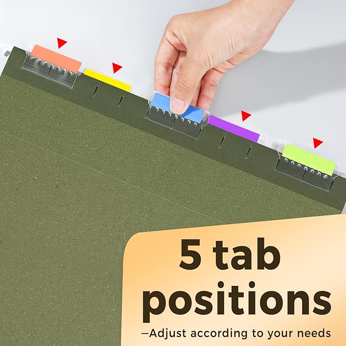 SUNEE Hanging File Folders Legal Size,25 Pack Reinforced Hang Folders, Adjustable 1/5-Cut Tabs, Designed for Bulky Files, Filing Cabinet, Standard Green