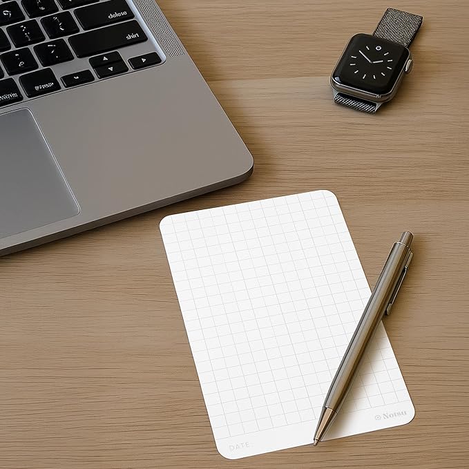 Notsu Graph Grid Index Cards 4x6 inch, 40 ct | Thick Graphing Note Cards w/Rounded Corners | Premium Heavy Duty Paper 350 gsm