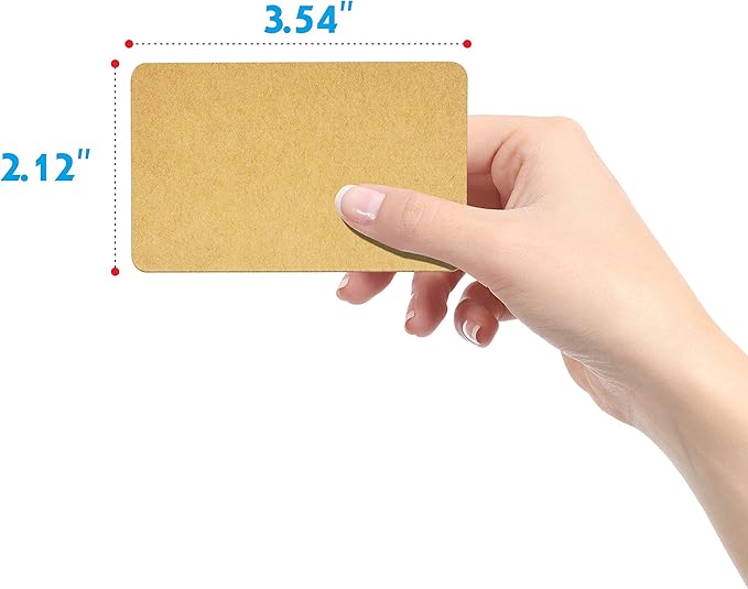 250 PCs Original Wood Color Blank Kraft Paper Round Corner Flash Word Message Gift DIY Index Card (3.5” X 2.1”)