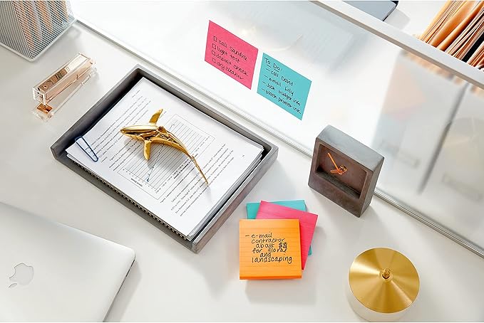 Post-it Super Sticky Notes, 6 Lined Sticky Note Pads, 4 x 4 in., Ideal for Organization in Your Dorm, Home or Office, 2X The Sticking Power, Supernova Neons Collection