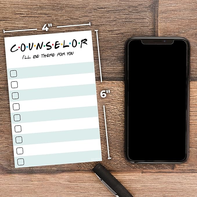 DAILY RITMO Counselor Gift - I'll Be There for You Sticky Notes | Psychologist & Mental Health Therapist List Notepad | School Counselor Appreciation Bulk Gifts for Women
