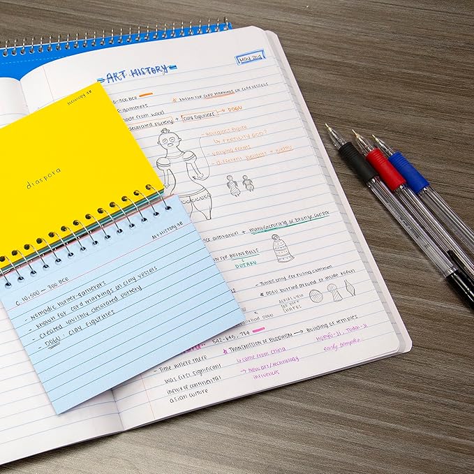 BAZIC Products Ruled Index Cards Book 3" X 5" 50 Count, Spiral Bound Memo, Assorted Color Flashcards, Ruled Lined Card for Memory Reminder (50/Pack), 1-Pack