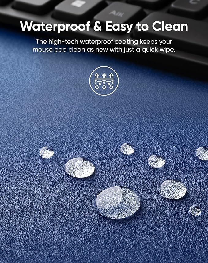 Waterproof Large Gaming Mouse Pad with Durable Stitched Edges, Non-Slip Rubber Base, Grainy Jacquard Mouse Mat Desk Pad for Home Office Gaming, 31.5''x11.8''x0.12'', Matte Gray