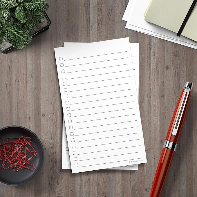 321Done Checklist Cards (Set of 50) 3" x 5" - Double Sided Index Cards - Notecards with To Do Checkboxes - Thick Card Stock - Made in The USA