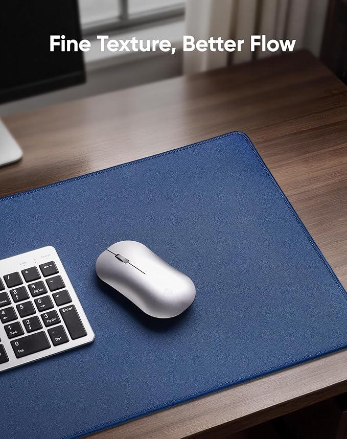 Waterproof Large Gaming Mouse Pad with Durable Stitched Edges, Non-Slip Rubber Base, Grainy Jacquard Mouse Mat Desk Pad for Home Office Gaming, 31.5''x11.8''x0.12'', Matte Gray
