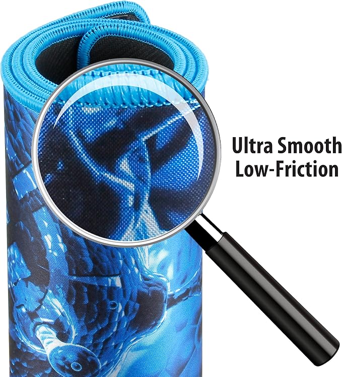 ENHANCE Pathogen Extra Large Gaming Mouse Pad (31.5 x 13.75 in) - Extended Mousepad with Anti-Fray Stitching, Low Friction Smooth Surface, Non-Slip Backing - Full Desk Mouse Mat (Blue)