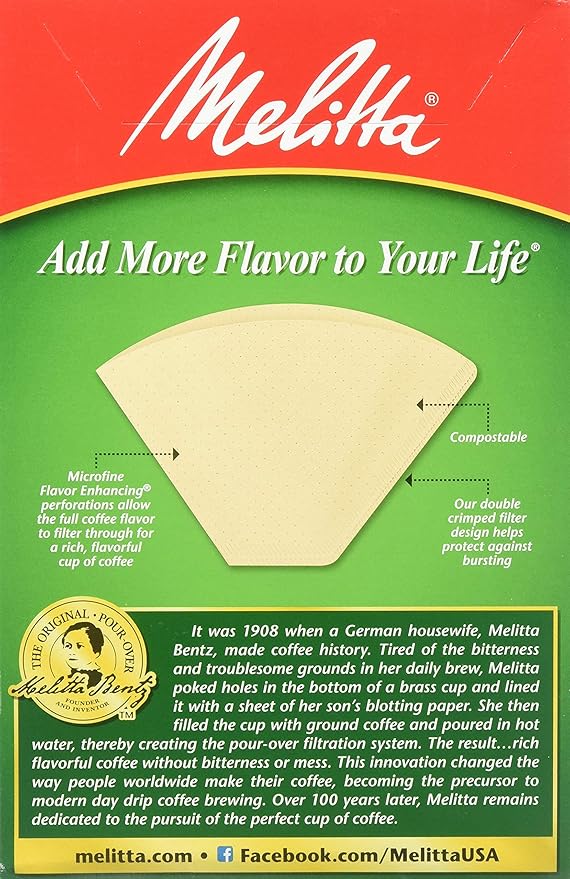 Melitta Cone Coffee Filters, Natural Brown #4, 300 Count (Pack Of 3)